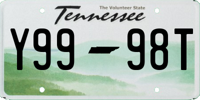 TN license plate Y9998T
