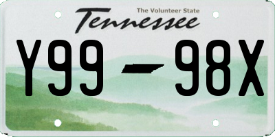 TN license plate Y9998X