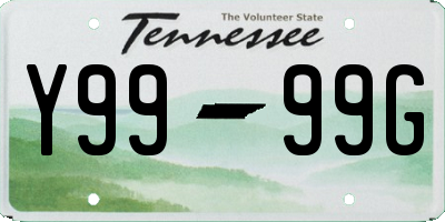 TN license plate Y9999G