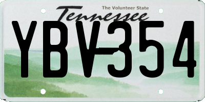 TN license plate YBV354