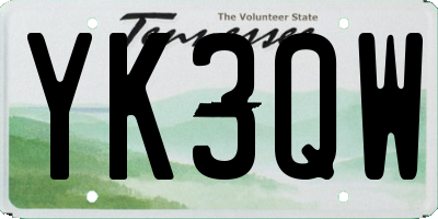 TN license plate YK3QW