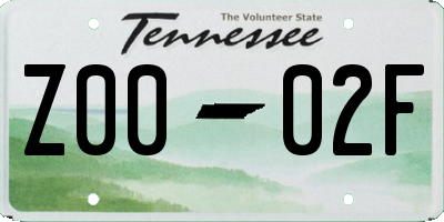 TN license plate Z0002F