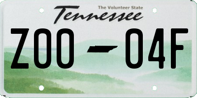 TN license plate Z0004F