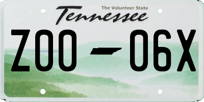 TN license plate Z0006X