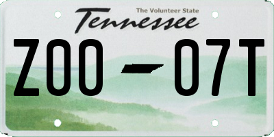 TN license plate Z0007T