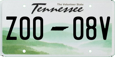 TN license plate Z0008V