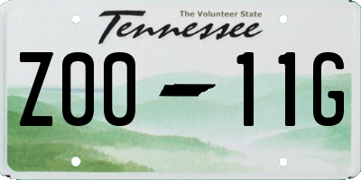 TN license plate Z0011G