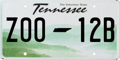 TN license plate Z0012B