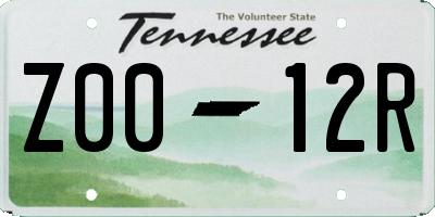 TN license plate Z0012R