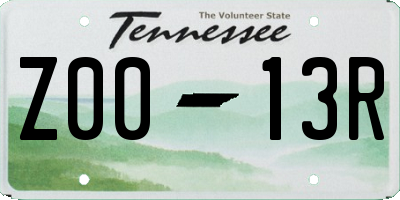 TN license plate Z0013R