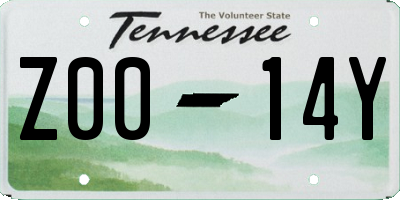 TN license plate Z0014Y