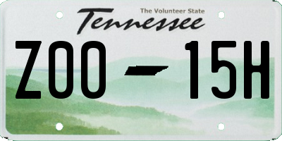 TN license plate Z0015H