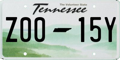 TN license plate Z0015Y