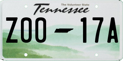 TN license plate Z0017A