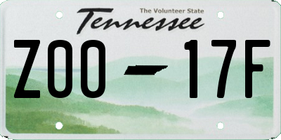 TN license plate Z0017F