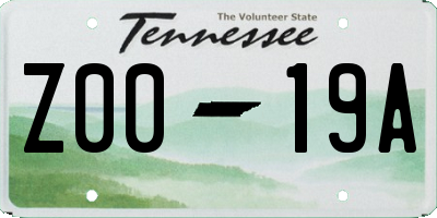 TN license plate Z0019A