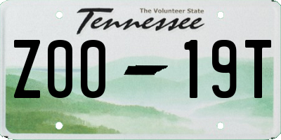 TN license plate Z0019T