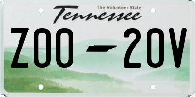 TN license plate Z0020V