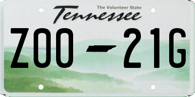 TN license plate Z0021G