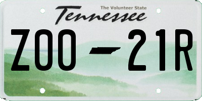 TN license plate Z0021R