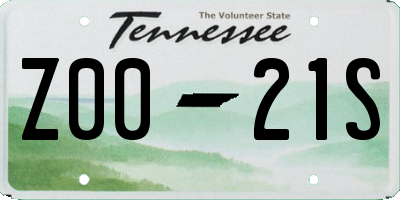 TN license plate Z0021S