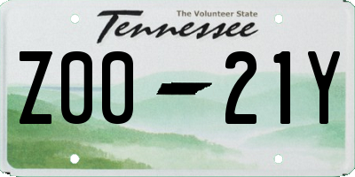 TN license plate Z0021Y