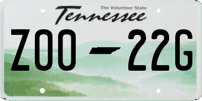 TN license plate Z0022G