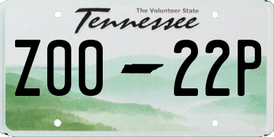 TN license plate Z0022P