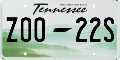 TN license plate Z0022S
