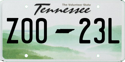 TN license plate Z0023L