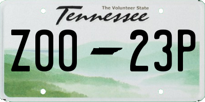 TN license plate Z0023P