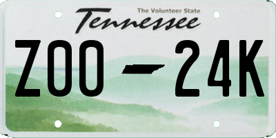 TN license plate Z0024K