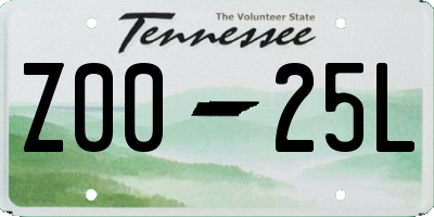 TN license plate Z0025L