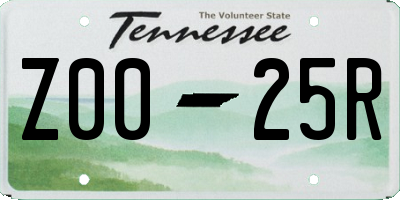 TN license plate Z0025R