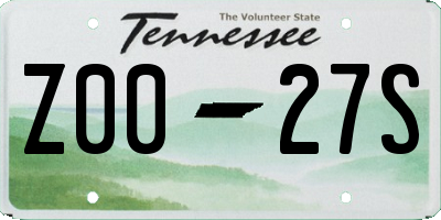 TN license plate Z0027S