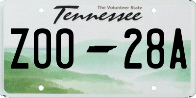 TN license plate Z0028A