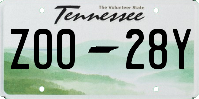 TN license plate Z0028Y