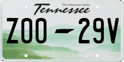 TN license plate Z0029V