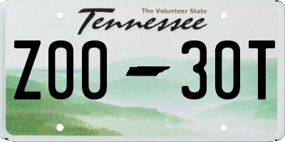 TN license plate Z0030T