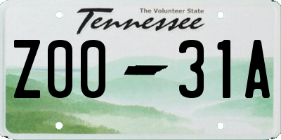 TN license plate Z0031A