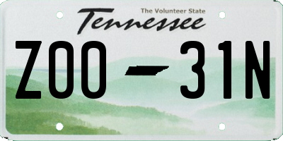 TN license plate Z0031N
