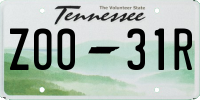 TN license plate Z0031R