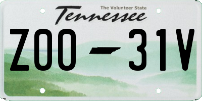 TN license plate Z0031V