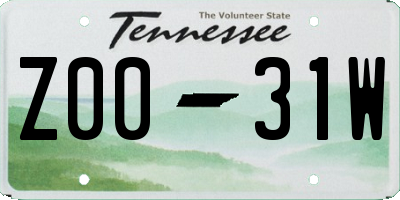 TN license plate Z0031W