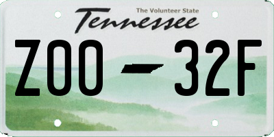 TN license plate Z0032F