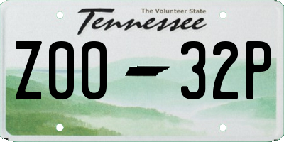 TN license plate Z0032P