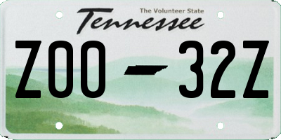 TN license plate Z0032Z