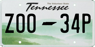 TN license plate Z0034P