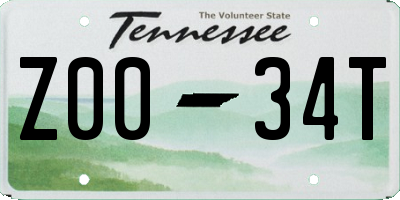 TN license plate Z0034T