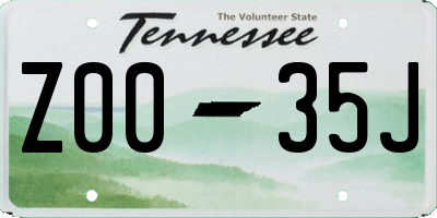 TN license plate Z0035J